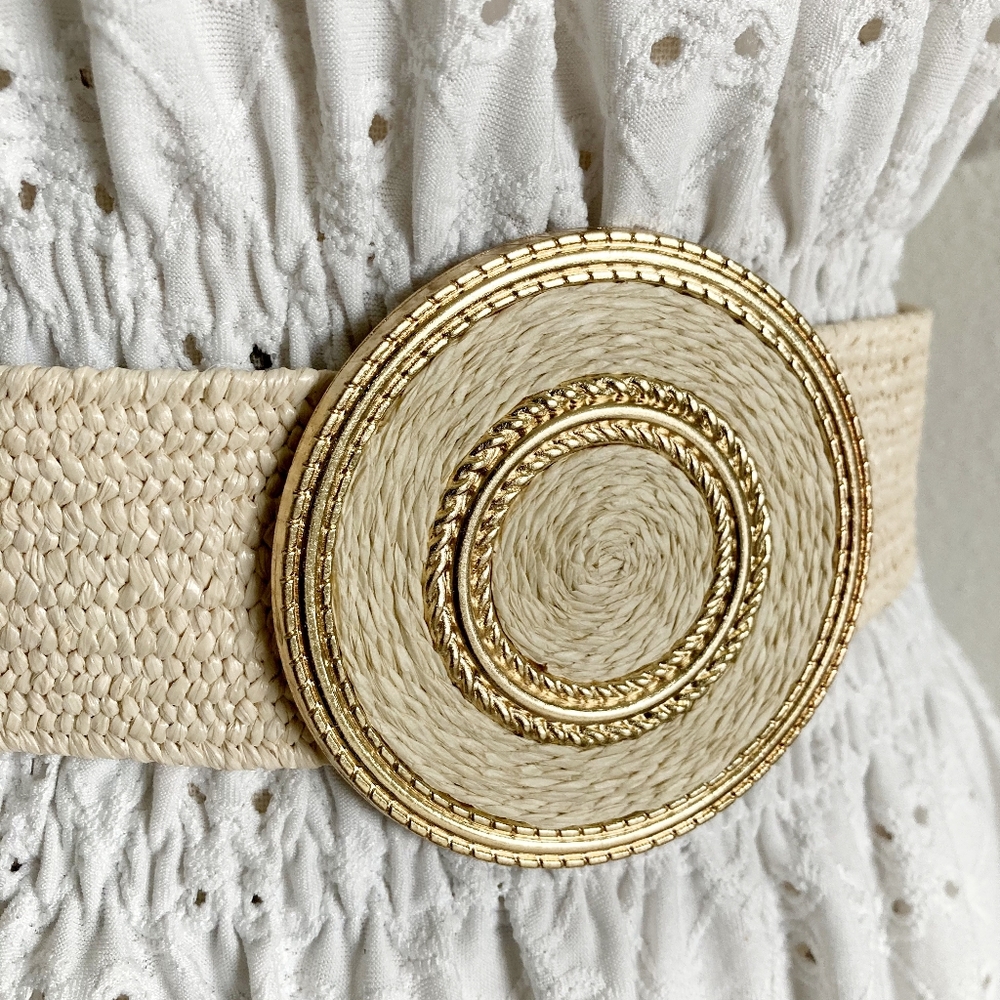 Boho Corset waist Boho Woven dress belt wide stretch elastic summer casual belt - Picture 9 of 14